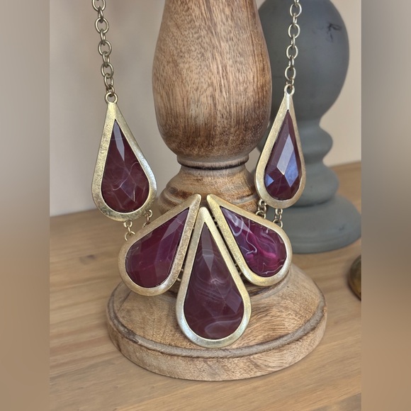 Jewelry - Purple and Gold Bib Necklace